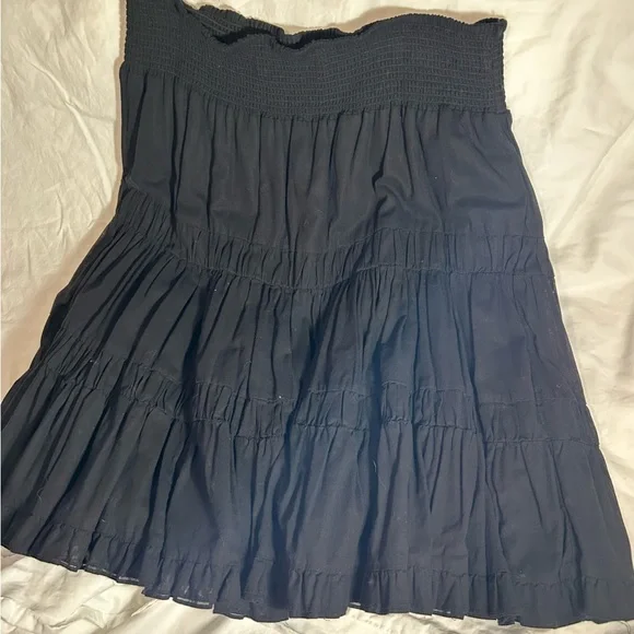 Fun Ruffled Tiered Black Women's Cotton Skirt - Picture 2 of 6